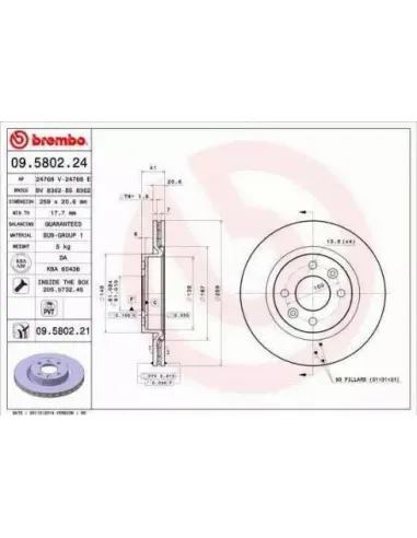 09.5802.21 Disco de freno Brembo