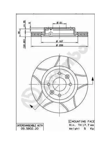 09580276 Disco de freno Brembo