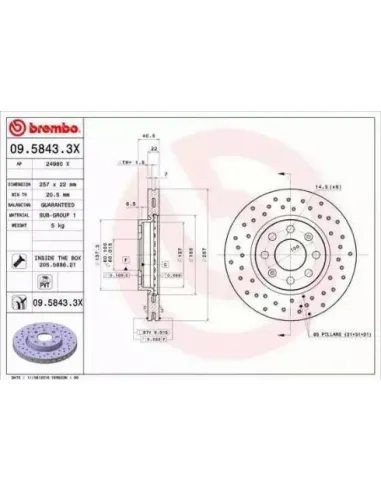 0958433X Disco de freno Brembo