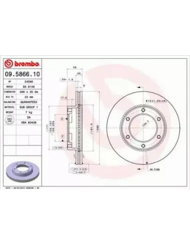 09.5866.10 Disco de freno Brembo