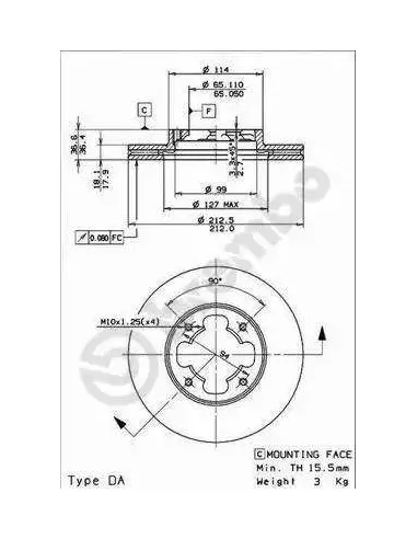 09.5867.10 Disco de freno Brembo