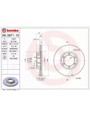 09.5871.10 Disco de freno Brembo