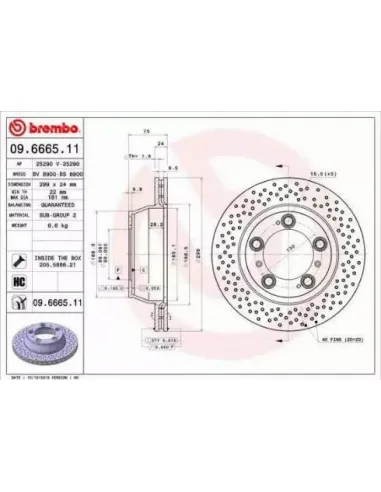 09.6665.11 Disco de freno Brembo