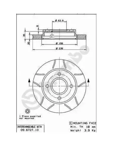 09672777 Disco de freno Brembo