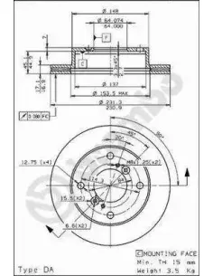 09.6741.10 Disco de freno Brembo