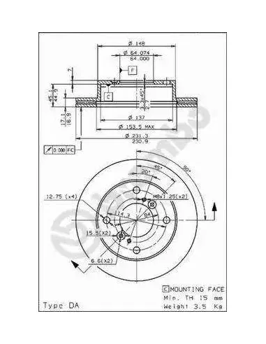 09.6741.10 Disco de freno Brembo