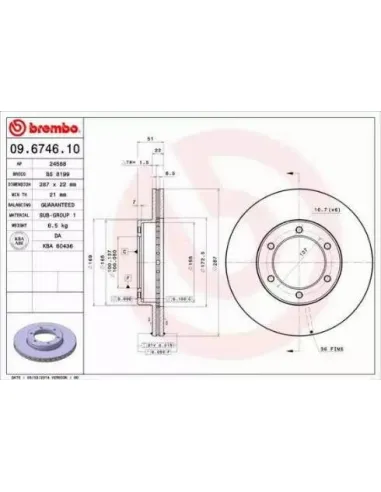 09.6746.10 Disco de freno Brembo