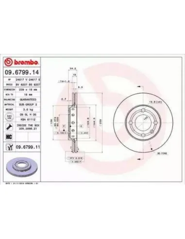 09.6799.11 Disco de freno Brembo