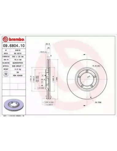 09.6804.10 Disco de freno Brembo