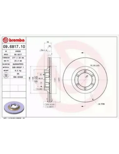 09.6817.10 Disco de freno Brembo