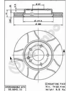 09684575 Disco de freno Brembo