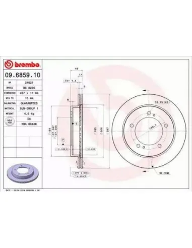 09.6859.10 Disco de freno Brembo