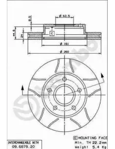 09687976 Disco de freno Brembo