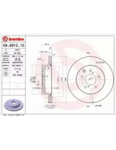 09.6912.10 Disco de freno Brembo