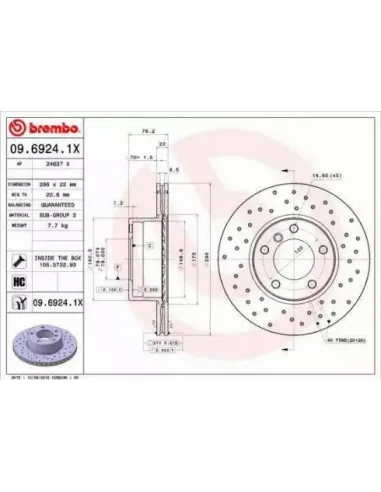 0969241X Disco de freno Brembo