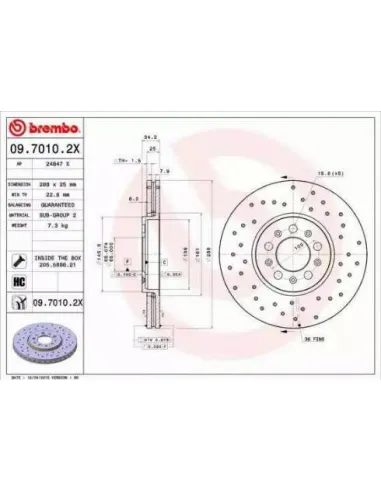 0970102X Disco de freno Brembo