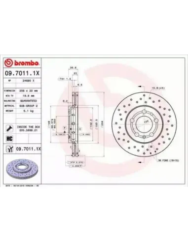 0970111X Disco de freno Brembo