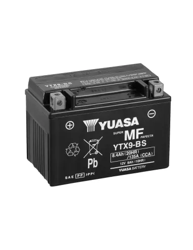 Yuasa YTX9-BS / YTX9 12V Batería sin Mantenimiento