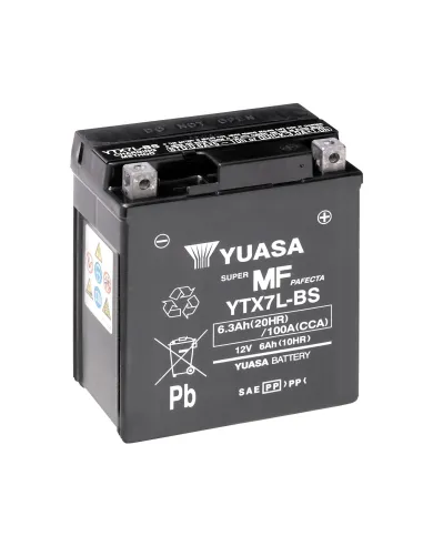 Yuasa YTX7L-BS / YTX7L 12V Batería sin Mantenimiento