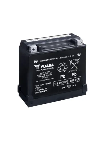 Yuasa YTX20HL-BS-PW 12V High Performance Batería sin Mantenimiento