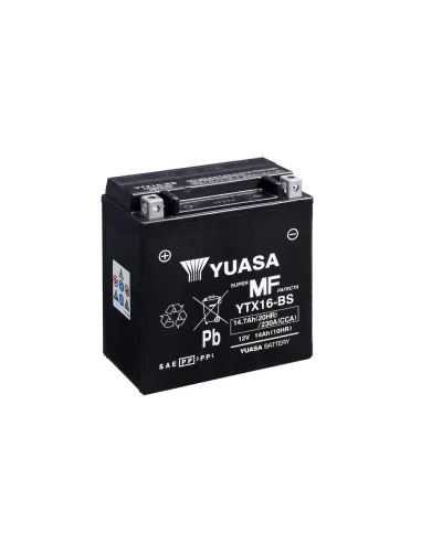 Yuasa YTX16-BS / YTX16 12V Batería sin Mantenimiento