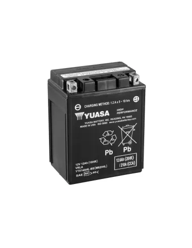 Yuasa YTX14AHL-BS 12V High Performance Batería sin Mantenimiento