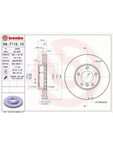 09.7115.10 Disco de freno Brembo