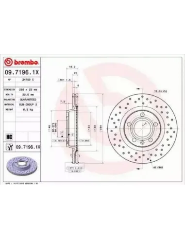 0971961X Disco de freno Brembo