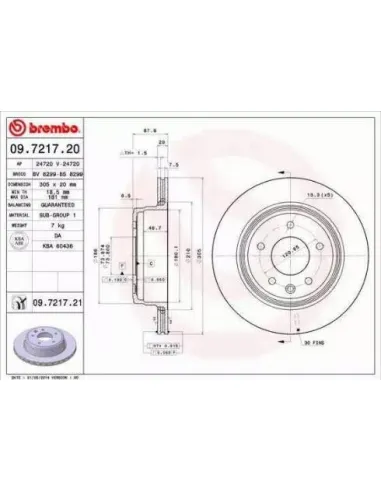 09.7217.20 Disco de freno Brembo