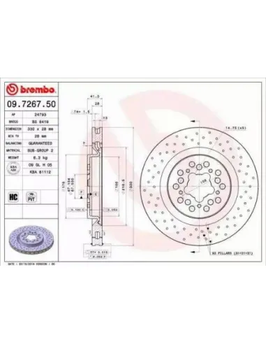 09.7267.50 Disco de freno Brembo