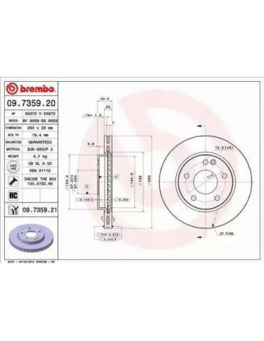 09.7359.20 Disco de freno Brembo