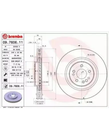 09.7606.11 Disco de freno Brembo