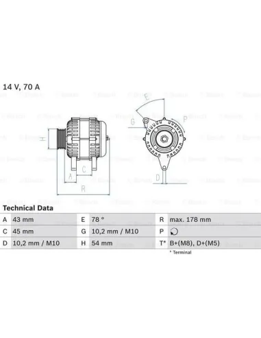 BOSCH 0 986 042 071 - Alternador