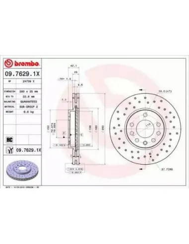 0976291X Disco de freno Brembo