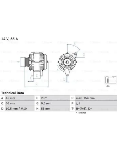 BOSCH 0 986 032 790 - Alternador