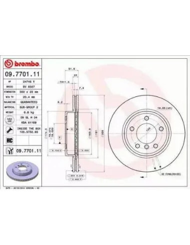 09.7701.11 Disco de freno Brembo