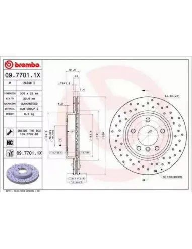 0977011X Disco de freno Brembo