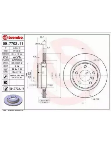 09.7702.11 Disco de freno Brembo