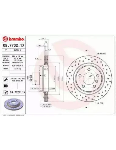 0977021X Disco de freno Brembo