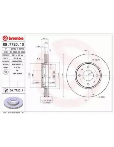 09.7720.10 Disco de freno Brembo