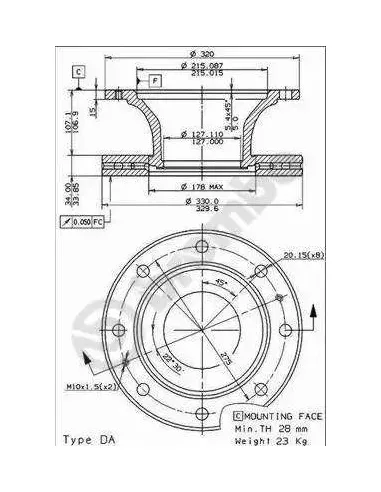 09.7804.10 Disco de freno Brembo