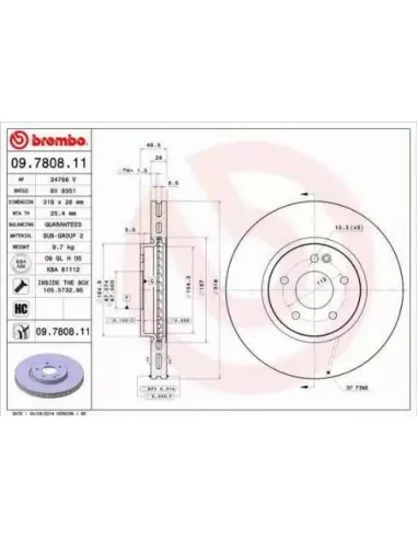 09.7808.11 Disco de freno Brembo