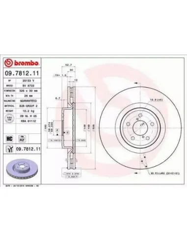 09.7812.11 Disco de freno Brembo