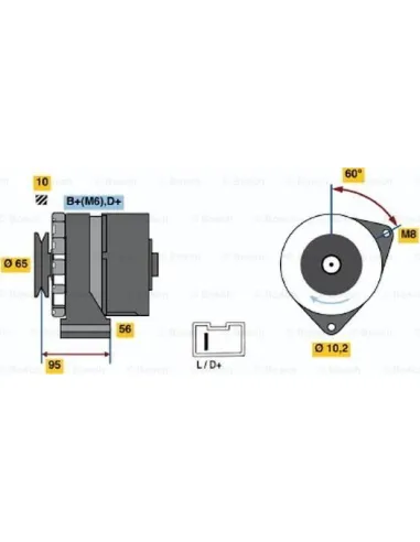 BOSCH 0 986 036 891 - Alternador