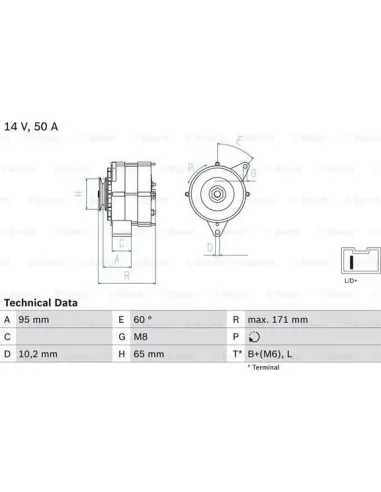 BOSCH 0 986 034 830 - Alternador