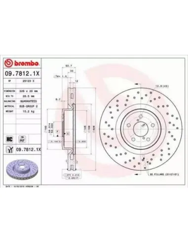 0978121X Disco de freno Brembo