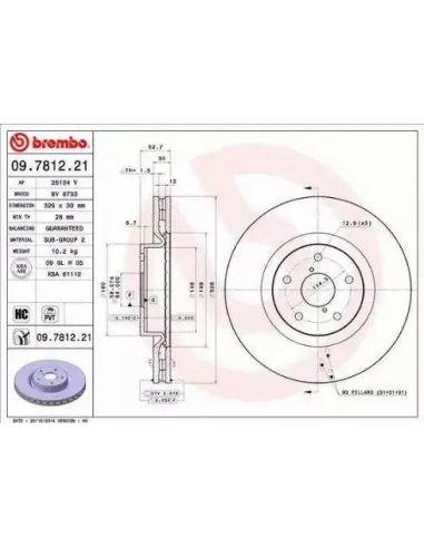 09.7812.21 Disco de freno Brembo