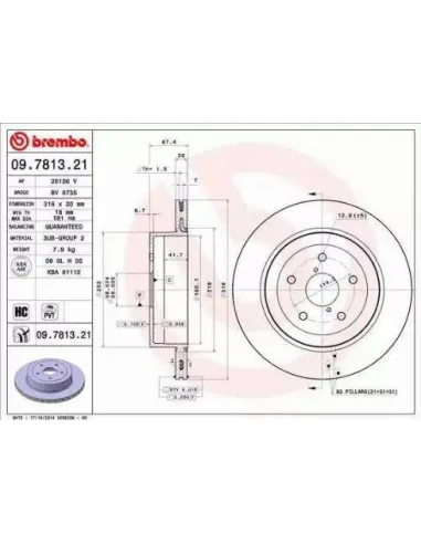 09.7813.21 Disco de freno Brembo