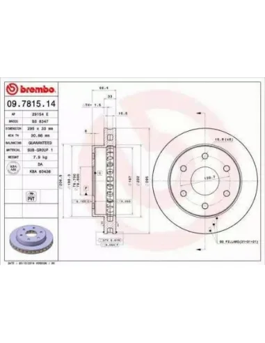 09.7815.14 Disco de freno Brembo