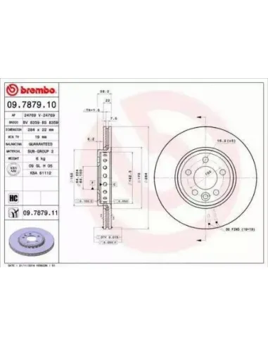 09.7879.10 Disco de freno Brembo